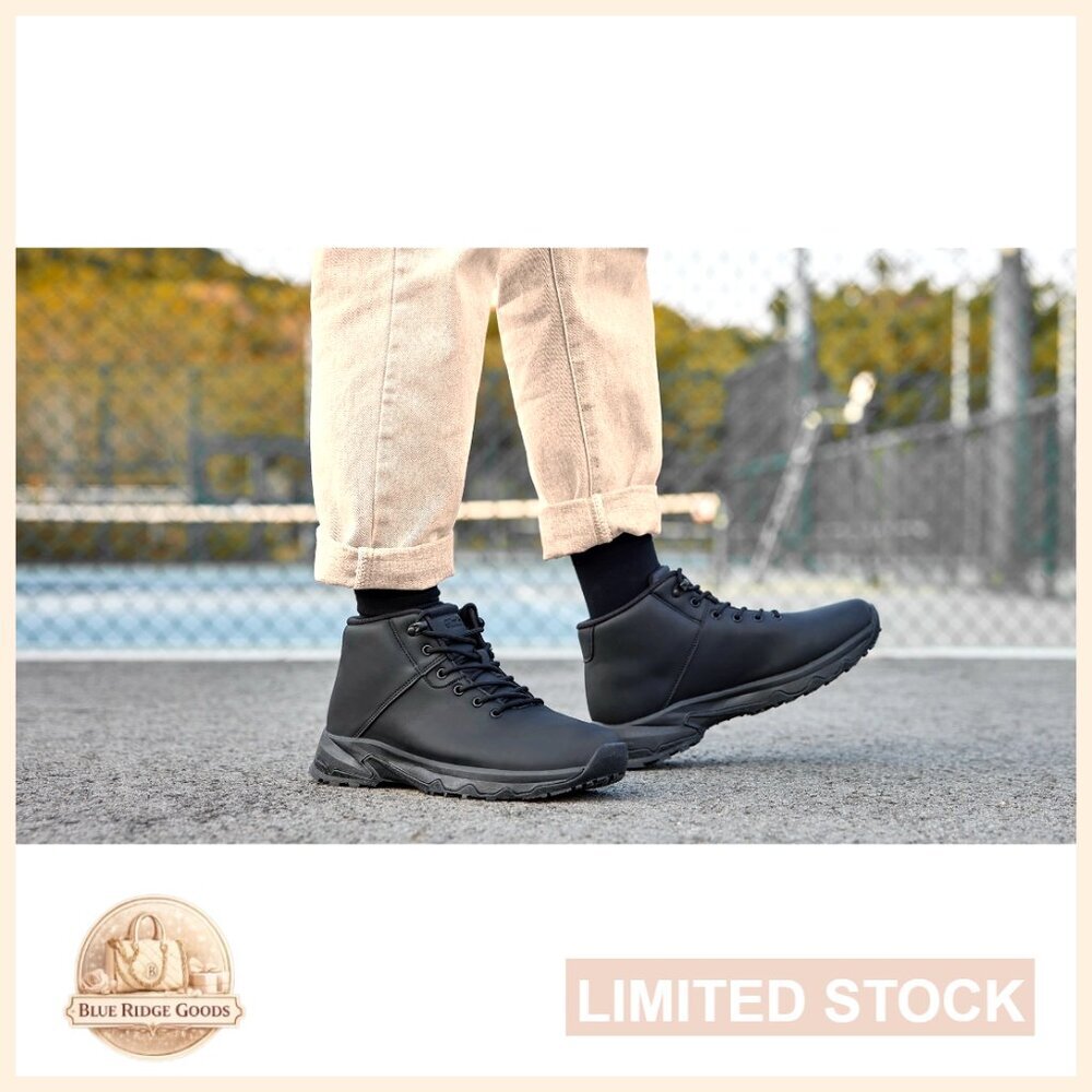 Non Slip Work Boots Waterproof Leather Ankle Boots Slip Resistant Chef Shoes - Picture 7 of 7